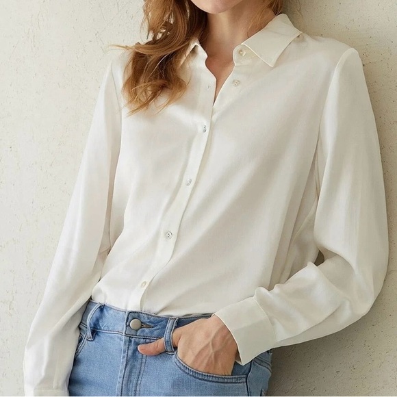 Silk Ravella Cream/Ivory  Long Sleeve NWT - Picture 1 of 3